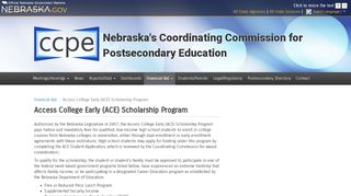 
                            1. Access College Early (ACE) Scholarship Program | Nebraska's ...