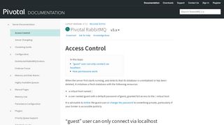 
                            4. Access Control | Pivotal RabbitMQ Docs
