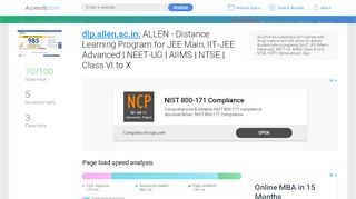 
                            7. Access dlp.allen.ac.in. ALLEN - Distance Learning …