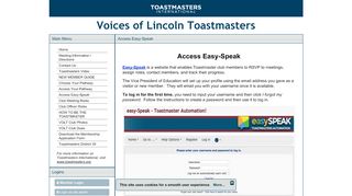 
                            8. Access Easy-Speak - Voices of Lincoln Toastmasters