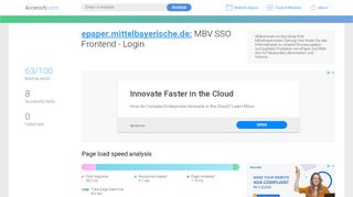 
                            1. Access epaper.mittelbayerische.de. MBV SSO Frontend - Login