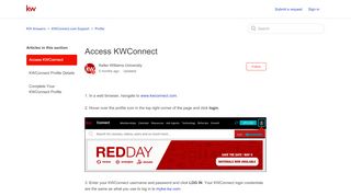 
                            1. Access KWConnect – KW Answers