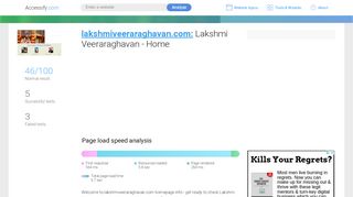 
                            1. Access lakshmiveeraraghavan.com. Lakshmi Veeraraghavan - …