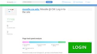 
                            1. Access moodle.cw.edu. Moodle @ CW: Log in to the site