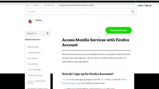 
                            1. Access Mozilla Services with Firefox Account | Mozilla Support