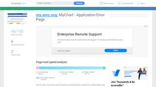 
                            9. Access my.emc.org. MyChart - Application Error Page