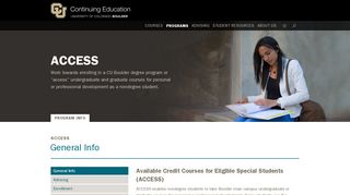 
                            9. ACCESS - Non-degree Students | CU Continuing Education