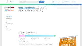 
                            7. Access oars.acer.edu.au. ACER Online Assessment and Reporting