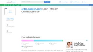 
                            3. Access order.madden.com. Login - Madden Online Experience