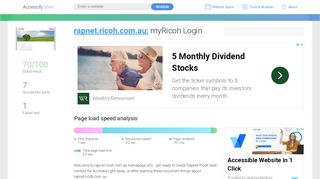 
                            8. Access rapnet.ricoh.com.au. myRicoh Login