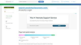 
                            3. Access search.ancestryclassroom.com. Ancestry Login