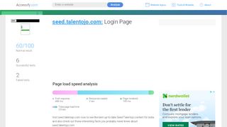 
                            7. Access seed.talentojo.com. Login Page