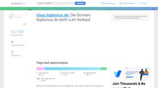
                            6. Access shop.topbonus.de. Die Domain topbonus.de steht zum ...