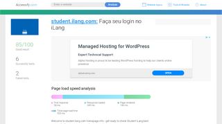 
                            7. Access student.ilang.com. Faça seu login no iLang