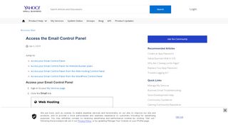 
                            2. Access the Email Control Panel - Yahoo
