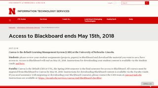 
                            4. Access to Blackboard ends May 15th, 2018 | Information ...