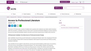 
                            2. Access to Professional Literature - aicpa