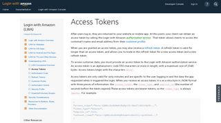 
                            5. Access Tokens | Login with Amazon