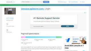 
                            5. Access versace.agilecrm.com. Login