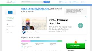 
                            8. Access webmail.cinergymetro.net. Zimbra Web Client Sign In