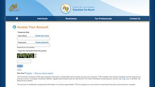 
                            1. Access Your Account | California Franchise Tax Board