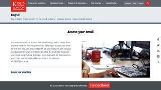 
                            4. Access your email | King's IT | King's College London