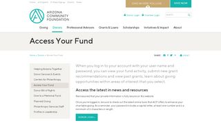 
                            5. Access Your Fund - Arizona Community Foundation