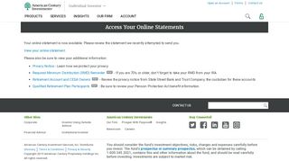 
                            9. Access Your Online Statements - American Century Investments