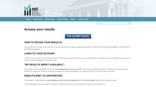 
                            2. Access your results | National Benchmark Test Project - NBT