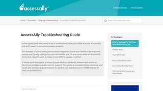 
                            8. AccessAlly Troubleshooting Guide – AccessAlly™ Knowledge Base