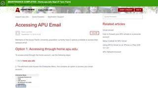 
                            8. Accessing APU Email – support.apu.edu