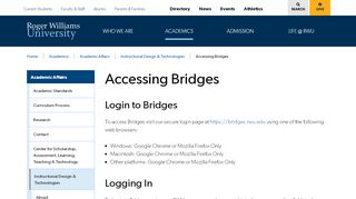 
                            2. Accessing Bridges | Roger Williams University