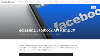 
                            7. Accessing Facebook API using C# | Piotr Gankiewicz