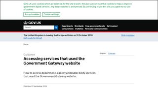 
                            2. Accessing services that used the Government Gateway ...