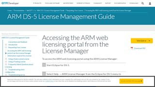 
                            1. Accessing the ARM web licensing portal from the ... - Arm Developer