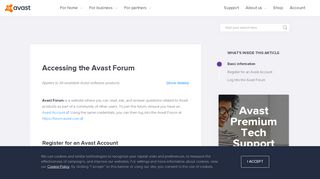 
                            1. Accessing the Avast Forum | Official Avast Support