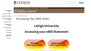 
                            7. Accessing the eBill Suite | Finance & Administration - Lehigh ...