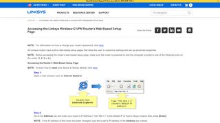 
                            9. Accessing the Linksys Wireless-G VPN Router's Web-Based Setup Page
