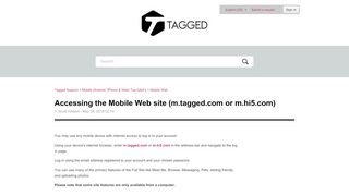 
                            8. Accessing the Mobile Web site (m.tagged.com or …