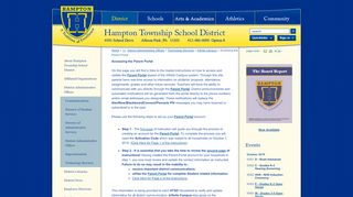 
                            6. Accessing the Parent Portal - Hampton Township School District