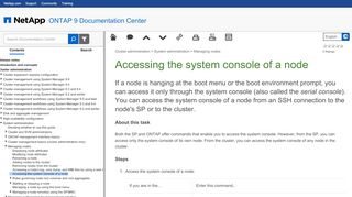 
                            5. Accessing the system console of a node - NetApp