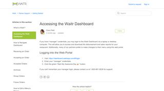 
                            6. Accessing the Waitr Dashboard – Waitr