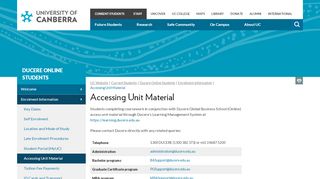 
                            7. Accessing Unit Material - University of Canberra