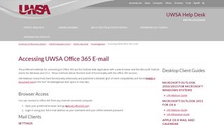 
                            2. Accessing UWSA Office 365 E-mail | UWSA Help Desk