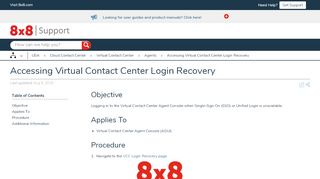 
                            3. Accessing Virtual Contact Center Login Recovery - 8x8 Support