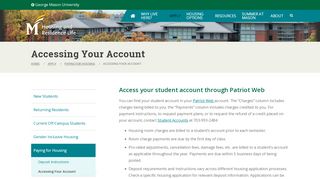 
                            3. Accessing Your Account - Housing - George Mason University