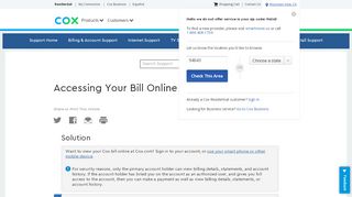 
                            2. Accessing Your Bill Online - Cox