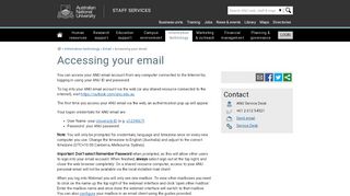 
                            5. Accessing your email - Staff Services - ANU