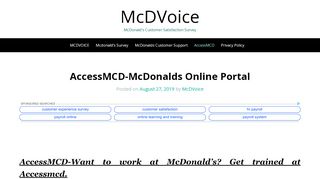 
                            7. AccessMCD-McDonalds Online Portal - …