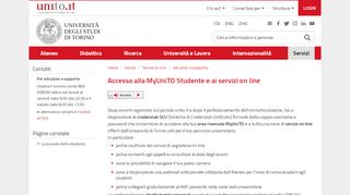 
                            7. Accesso alla MyUniTO Studente e ai servizi on line | …